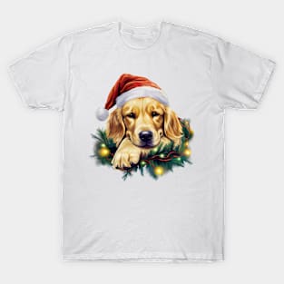 Lazy Golden Retriever Dog at Christmas T-Shirt